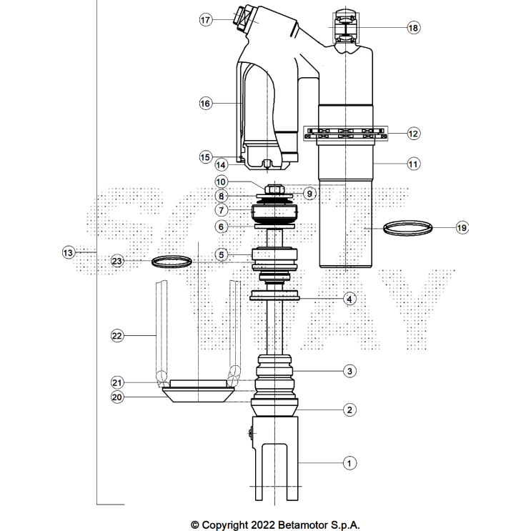 VUE ECLATEE AMORTISSEUR BETA 125 RACE 2026