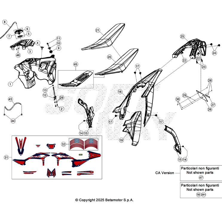 VUE ECLATEE CARENAGES-RESERVOIR-SELLE BETA 125 RACE 2026