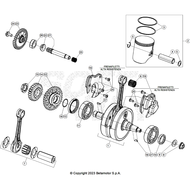 VUE ECLATEE VILEBREQUIN-PISTON BETA 250 RACE 2026