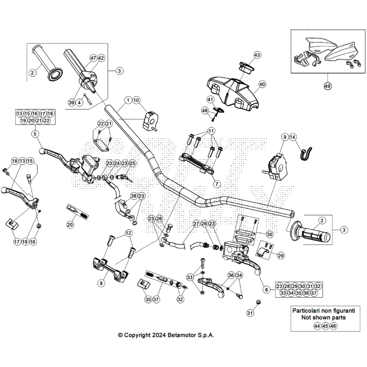 VUE ECLATEE COMMANDES-GUIDON BETA 390 RACE 2026