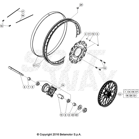 VUE ECLATEE ROUE AVANT BETA...