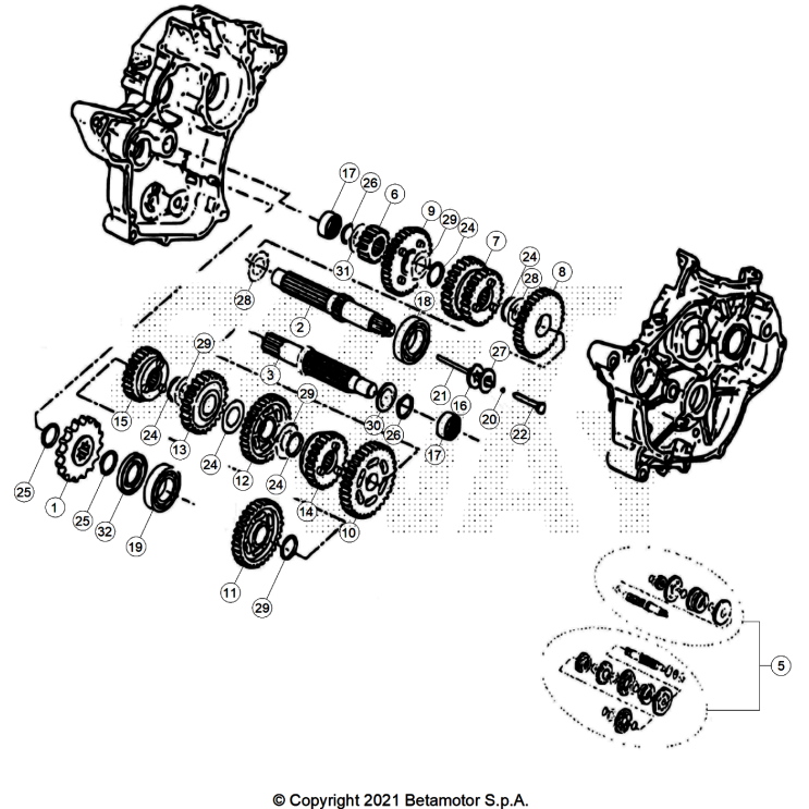 VUE ECLATEE BOÎTE A VITESSES BETA 50 RR RACE 2025