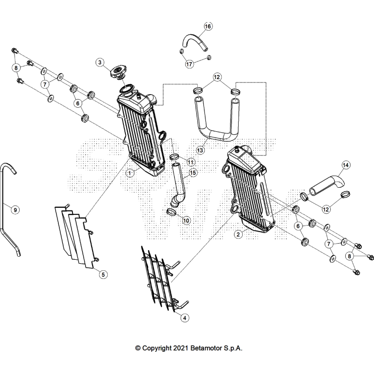 VUE ECLATEE RADIATEURS BETA 50 RR RACE 2025