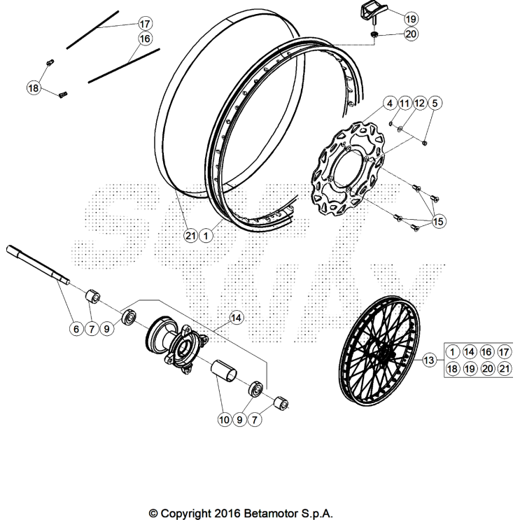 VUE ECLATEE ROUE AVANT BETA 50 RR RACE 2025