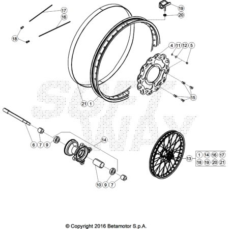 VUE ECLATEE ROUE AVANT BETA...