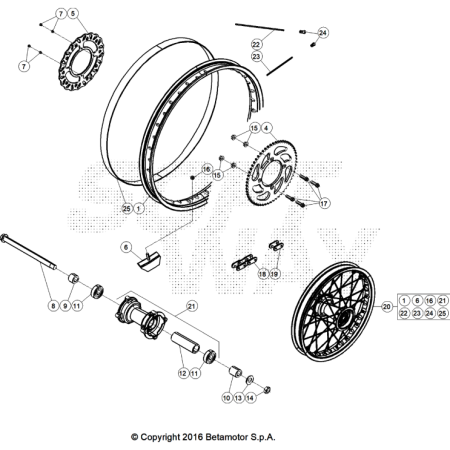 VUE ECLATEE ROUE ARRIERE...