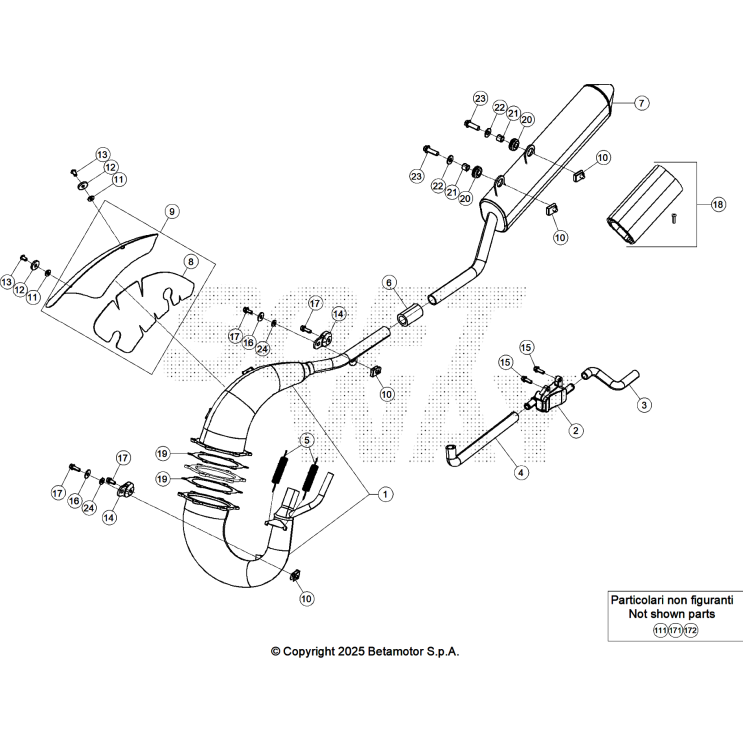 VUE ECLATEE ECHAPPEMENT BETA 50 RR RED SPORT 2025