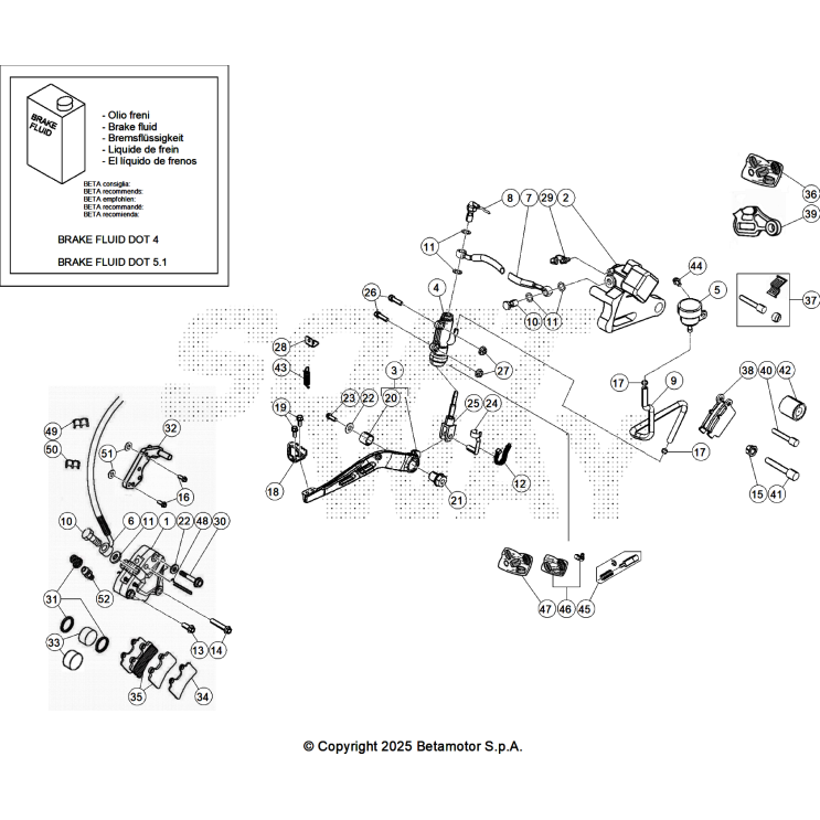 VUE ECLATEE FREINS BETA MOTARD 50 RR BLACK 2025