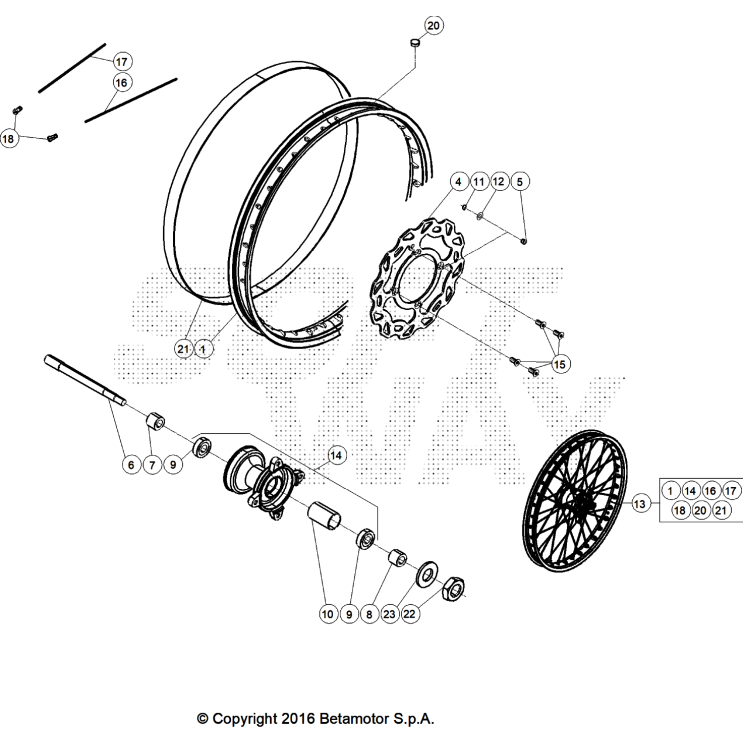 VUE ECLATEE ROUE AVANT BETA 50 RR RED 2026