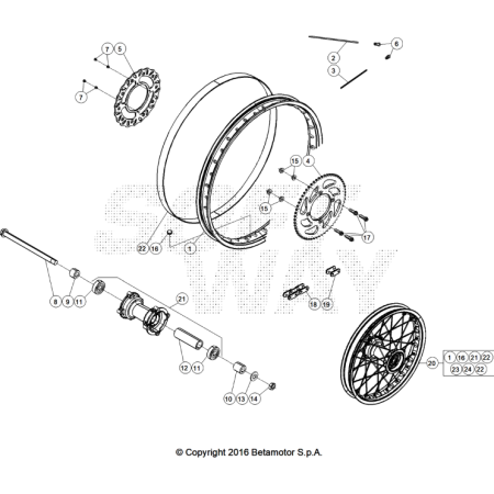 VUE ECLATEE ROUE ARRIERE...