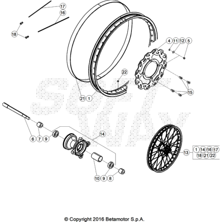 VUE ECLATEE ROUE AVANT BETA...