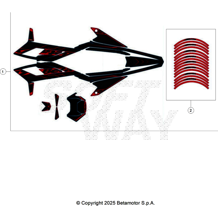 VUE ECLATEE KIT DECO BETA MOTARD 50 RR BLACK SPORT 2026