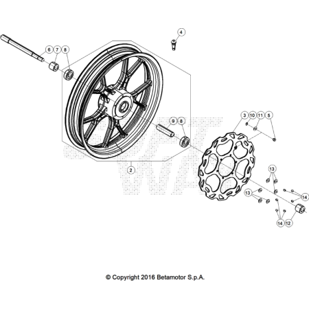 VUE ECLATEE ROUE AVANT BETA...