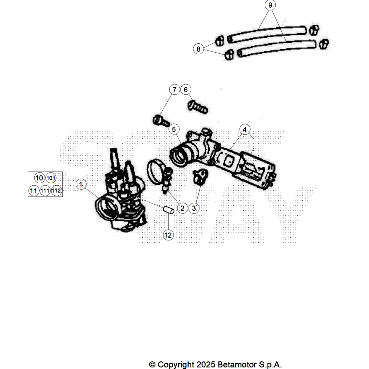 VUE ECLATEE CARBURATEUR BETA MOTARD 50 RR WHITE 2026