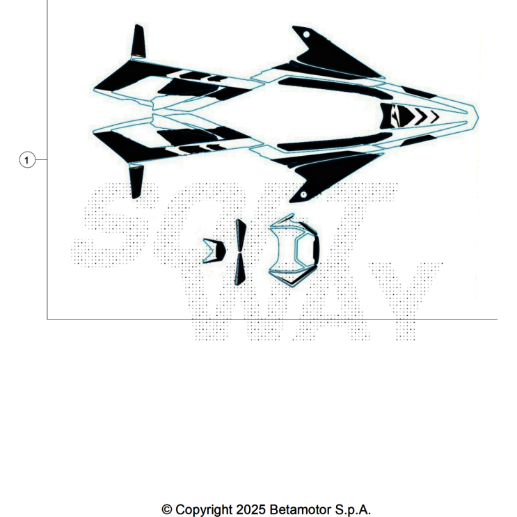 VUE ECLATEE KIT DECO BETA MOTARD 50 RR WHITE 2026