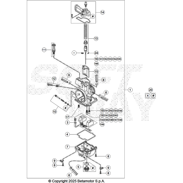 VUE ECLATEE CARBURATEUR BETA 350 RX 2026