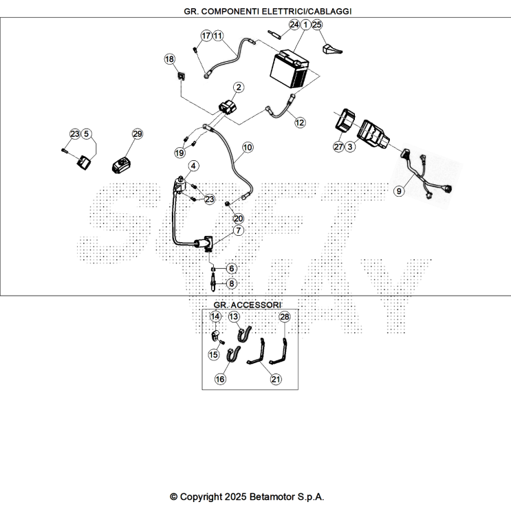 VUE ECLATEE FAISCEAU ÉLECTRIQUE BETA 350 RX 2026