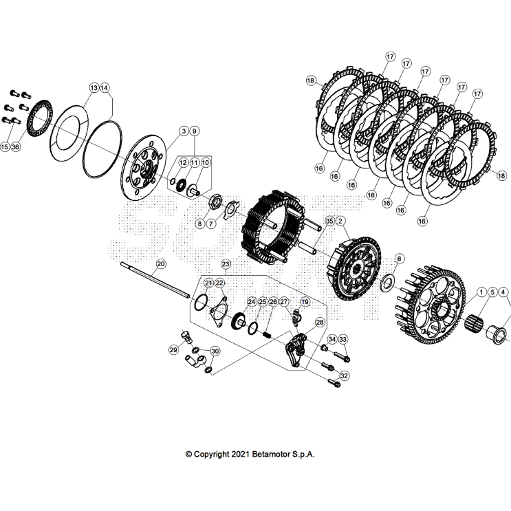 VUE ECLATEE TRANSMISSION PRINCIPALE/EMBRAYAGE BETA 250 RX 2026