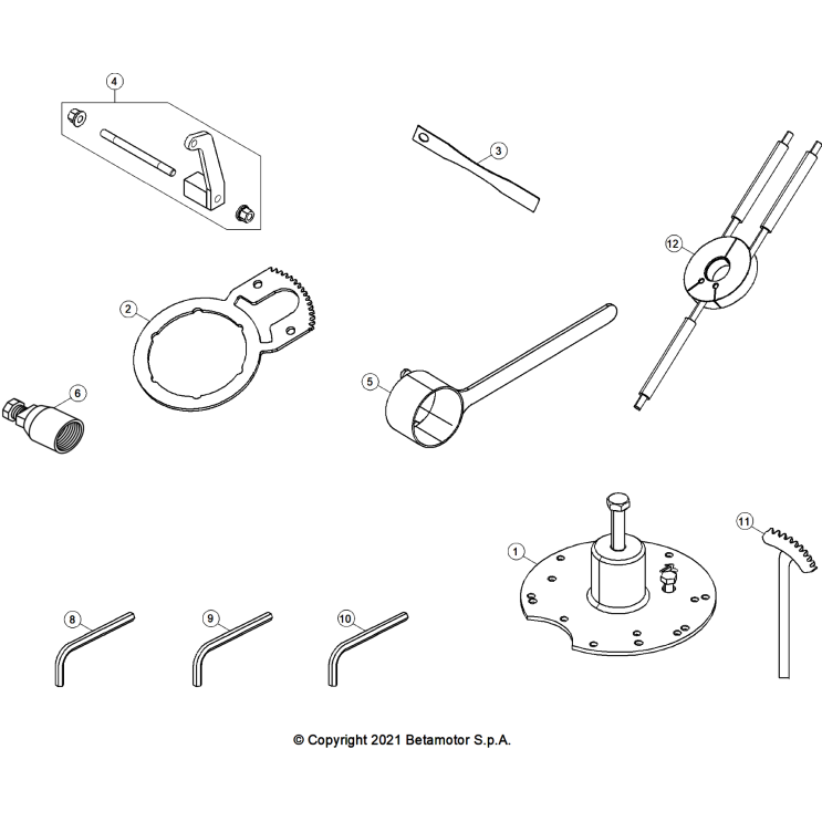 VUE ECLATEE OUTILLAGE SPÉCIAL MOTEUR BETA 250 RX 2026