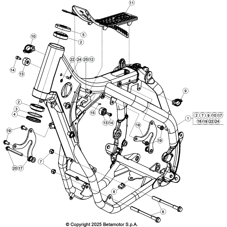 VUE ECLATEE CHASSIS BETA 250 RX 2026