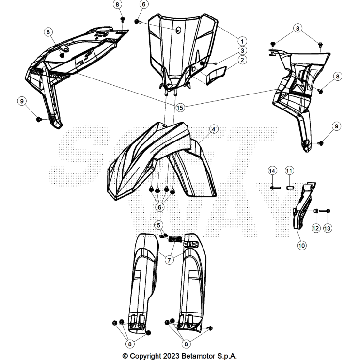 VUE ECLATEE PLASTIQUES BETA 250 RX 2026