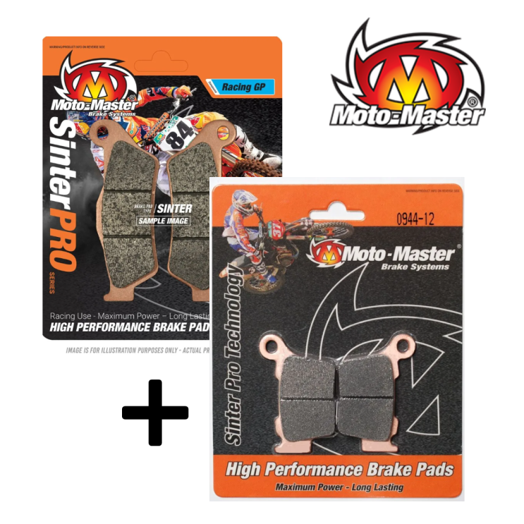 Pack de plaquettes de frein avant et arrière MOTO MASTER RACING GP PRO SINTER pour BETA 125 RR et plus - 2010 à 2026