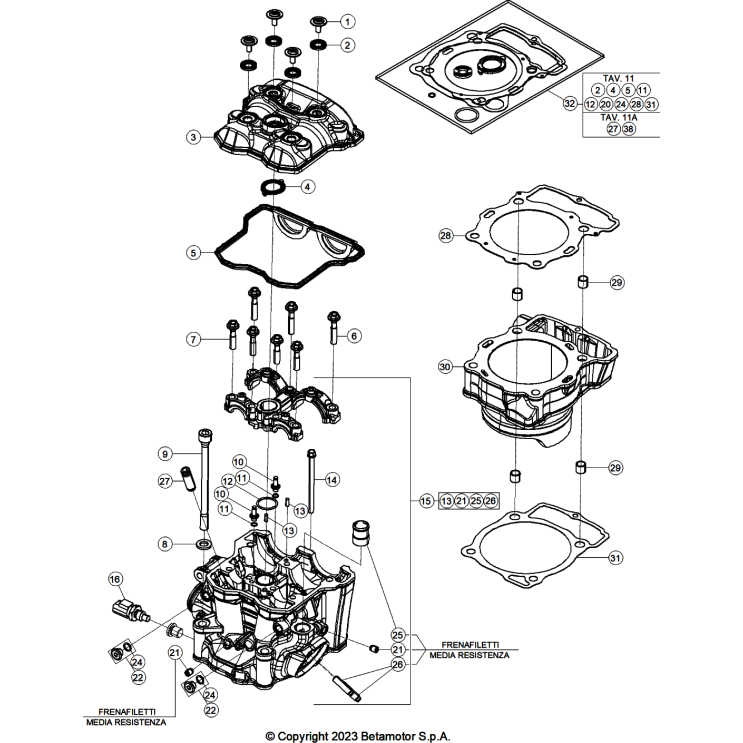 VUE ECLATEE CYLINDRE-CULASSE-DISTRIBUTION BETA 450 RX 2026