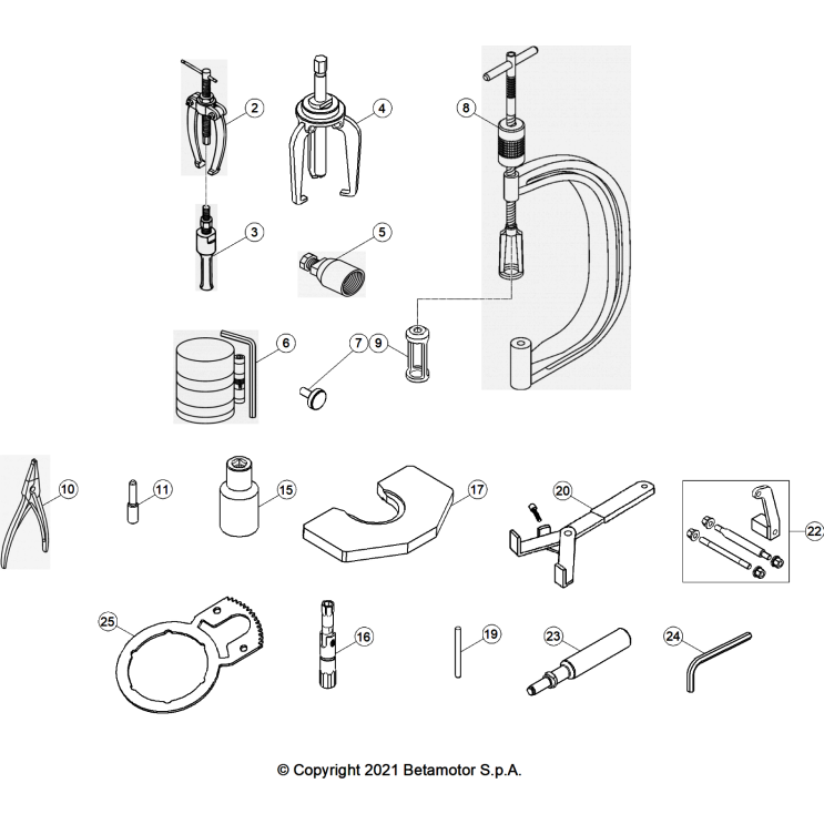 VUE ECLATEE OUTILLAGE SPÉCIAL MOTEUR BETA 450 RX 2026