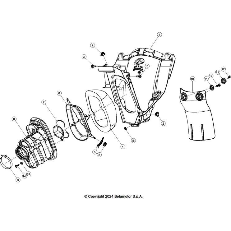 VUE ECLATEE BOITE A AIR BETA 450 RX 2026