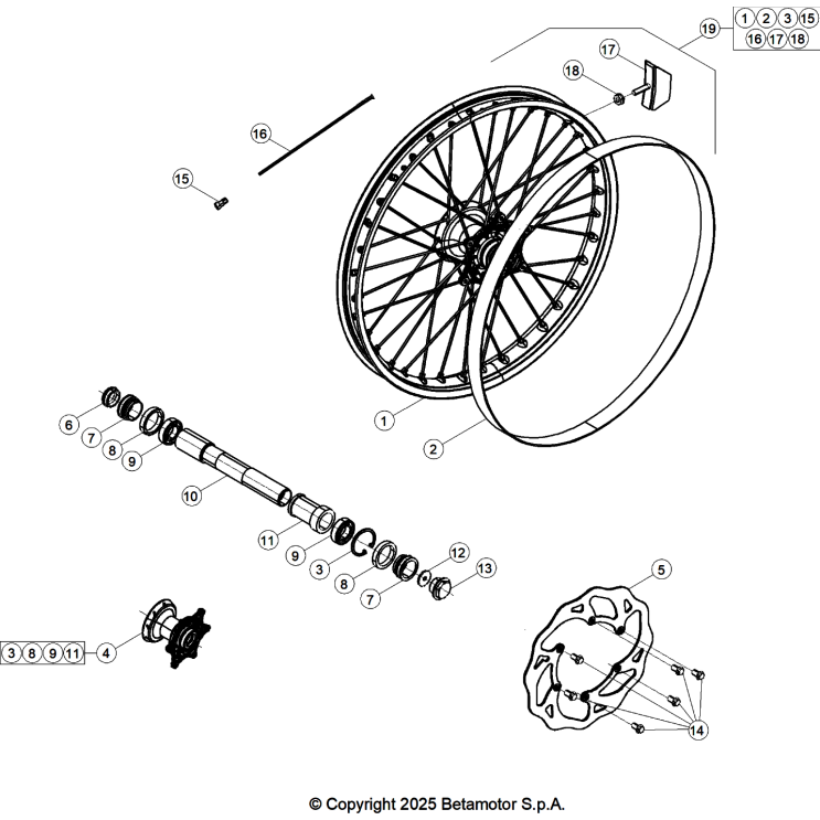 VUE ECLATEE ROUE AVANT BETA 450 RX 2026