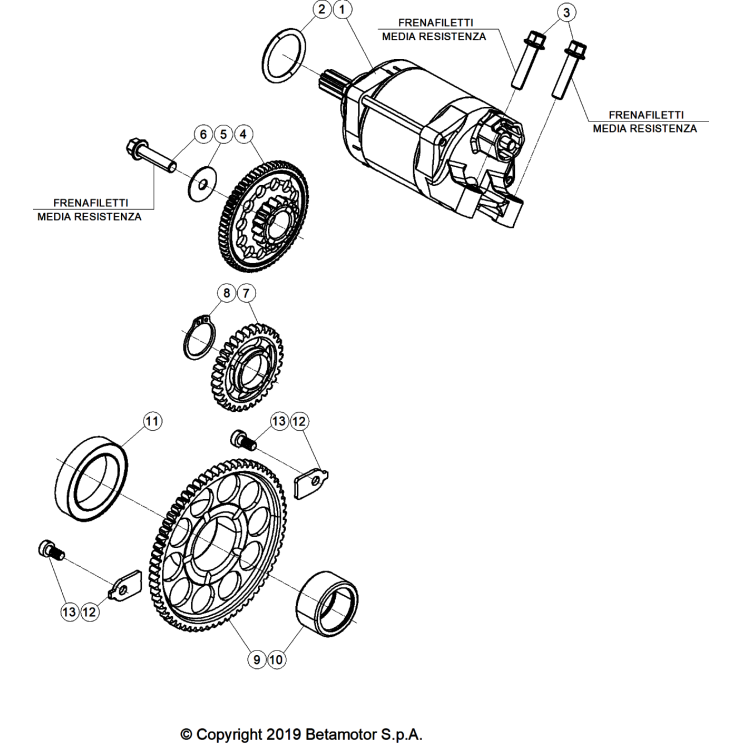 VUE ECLATEE DÉMARREUR BETA 450 RX 2026