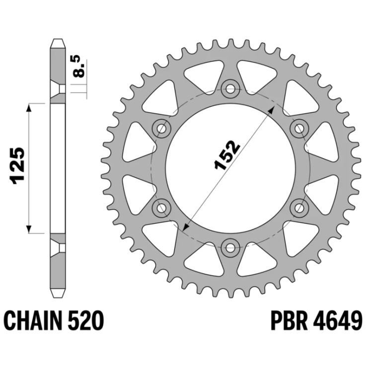 Couronne 49 Dents PBR pour BETA 125 & plus - à partir de 2013 