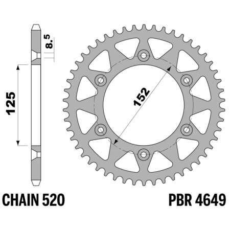 Couronne 49 Dents PBR pour BETA 125 & plus - à partir de 2013 