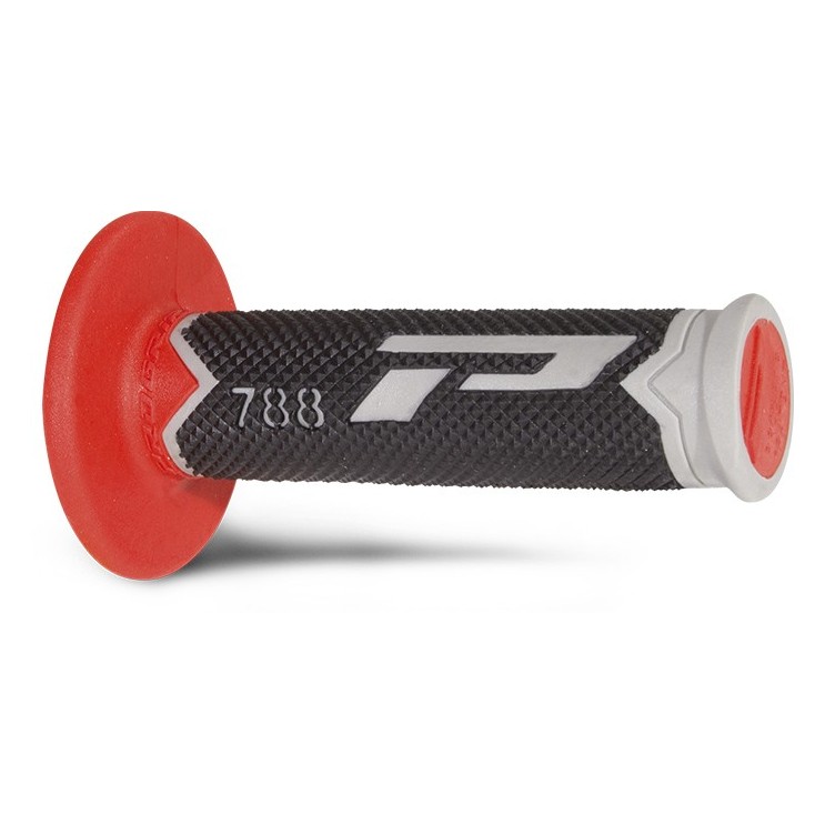 FDV - Poignee Vtt Progrip 807 Double Densite Open End Noir-Rouge