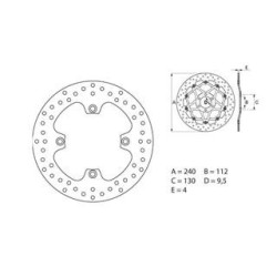 Disque de frein BREMBO Oro rond fixe {attributes}