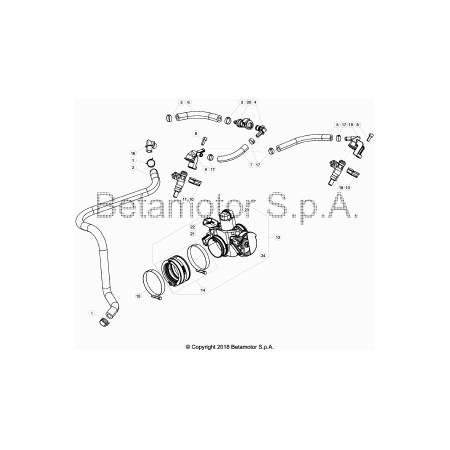Corp d'injection BETA 350 RR 2019