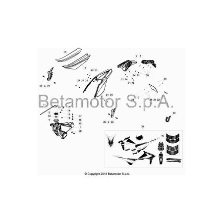 Selle, réservoir BETA 390 RR 2019