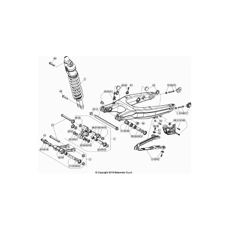 Bras oscillant, biellettes BETA 250 RR 2021