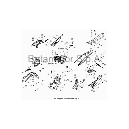 Carénage réservoir selle 50 BETA RR 2021