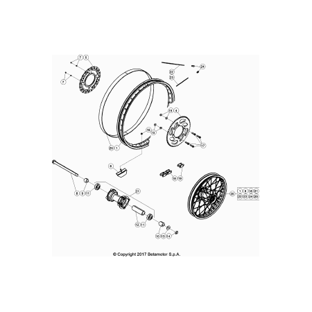 Roue arrière 125 BETA LC 2021