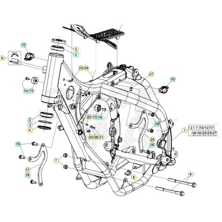 Vues éclatées châssis/moteur BETA 200 X PRO 2026