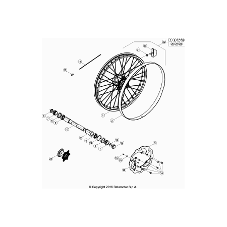 Roue avant BETA 125 RR 2018