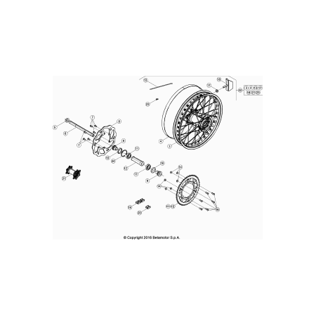 Roue arrière BETA 125 RR 2018