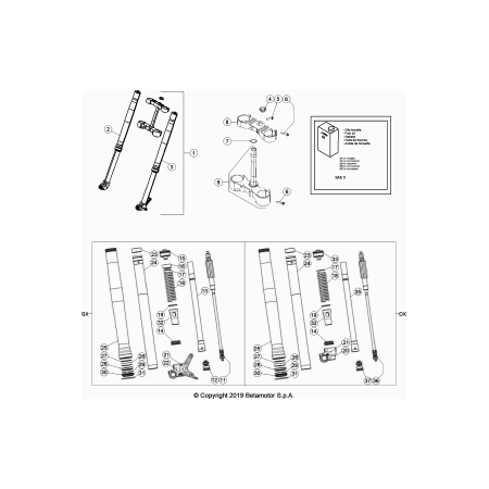 Fourche BETA 125 RR 2018