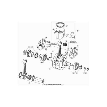 Vilebrequin, piston BETA 200 RR 2019